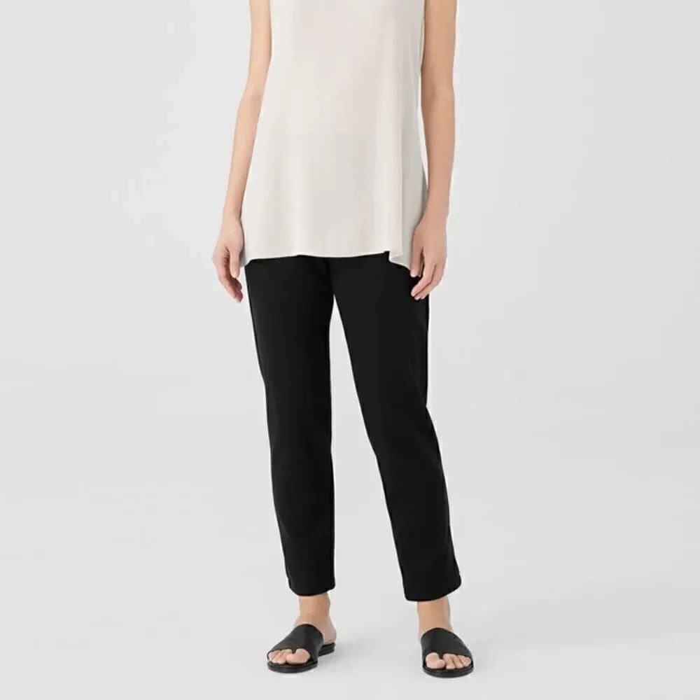 Eileen Fisher Ponte Heavyweight Rayon-Blend Stretch Pant - Black